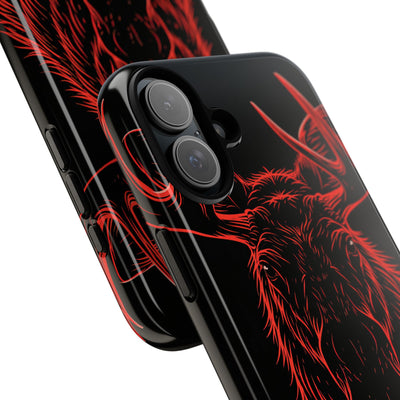 Nordic Moose Contour · Tough Phone Case for iPhone · Red