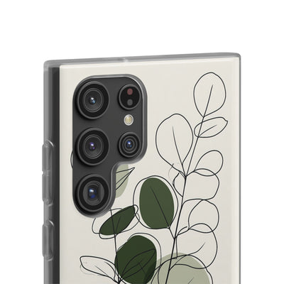Green Lite Phone Case for Samsung - Muted Eucalyptus Sketch