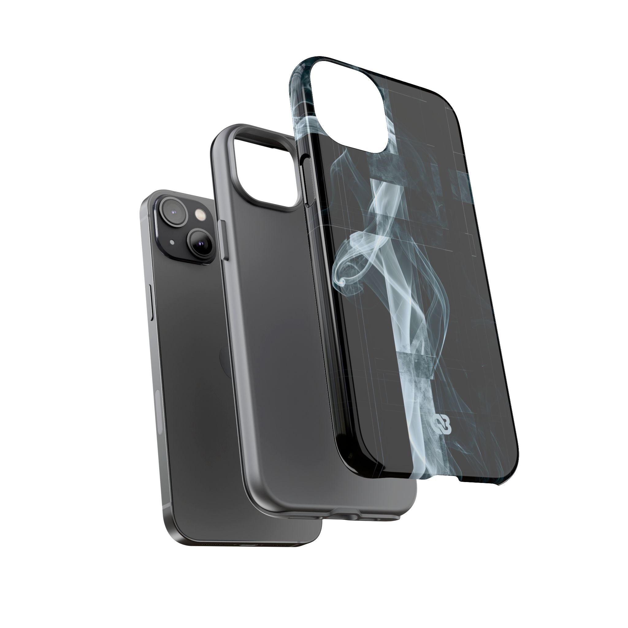 Black Tough Phone Case for iPhone - Arctic Vapor Grid