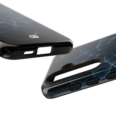Blue Tough Phone Case for Samsung - Cobalt Geometric Bloom