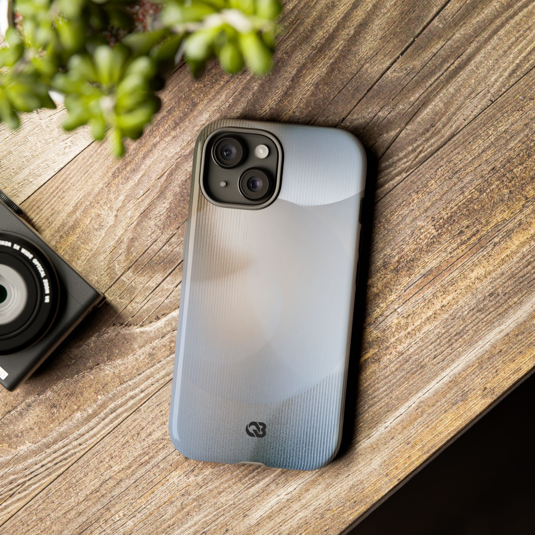 White Tough Phone Case for iPhone - Frosted Ribbed Sphere