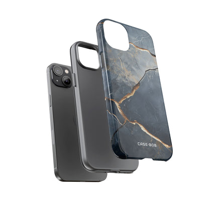 Jagged Vein Navy iPhone 14 Plus Case - Tough