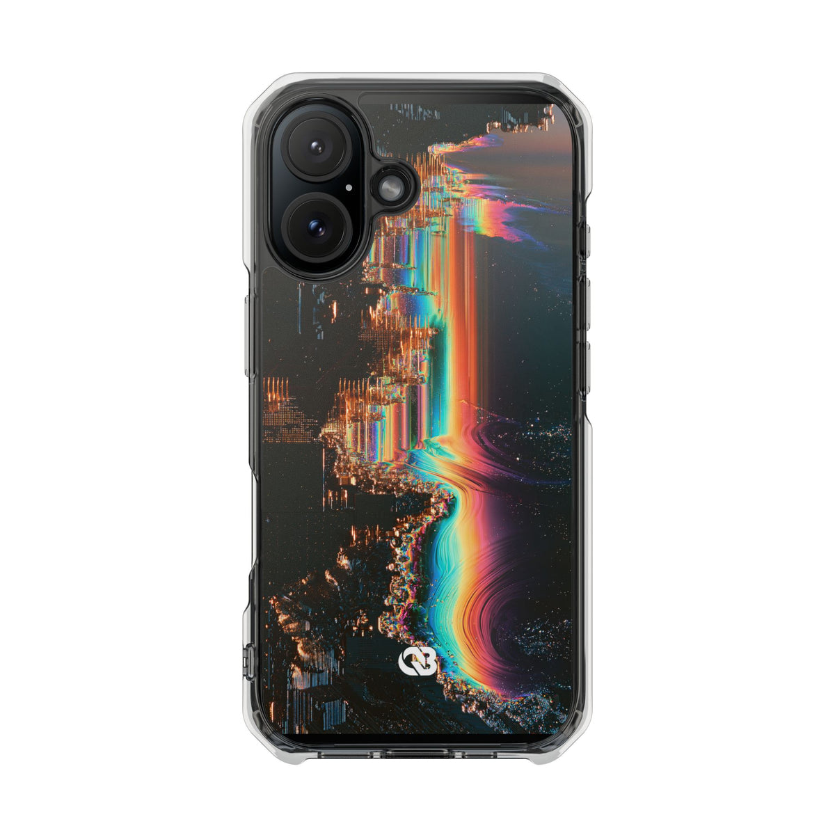 Prismatic Circuit · Clear Impact Magnetic Phone Case for iPhone · Black
