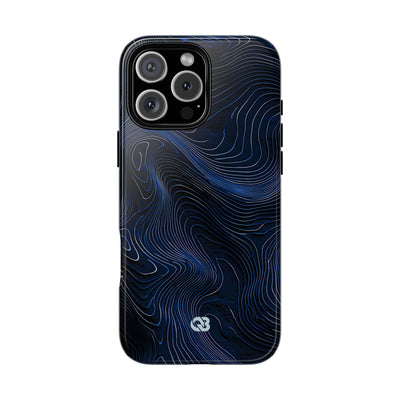 Blue Tough Phone Case for iPhone - Cobalt Contour Ridge
