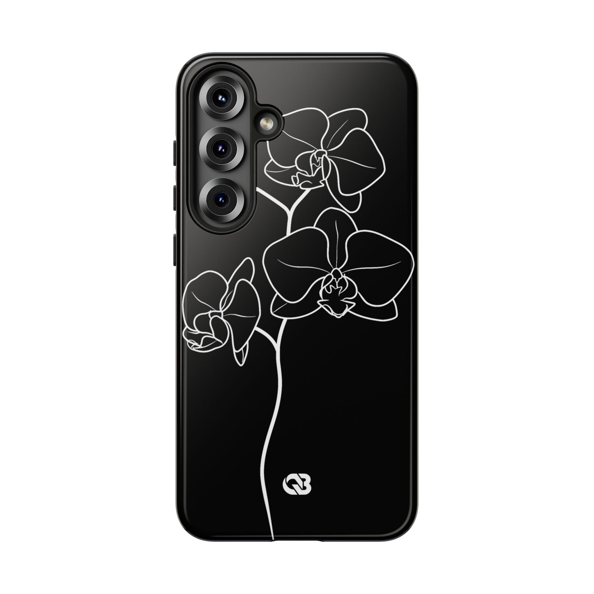 Black Tough Phone Case for Samsung - Noir Alabaster Orchid
