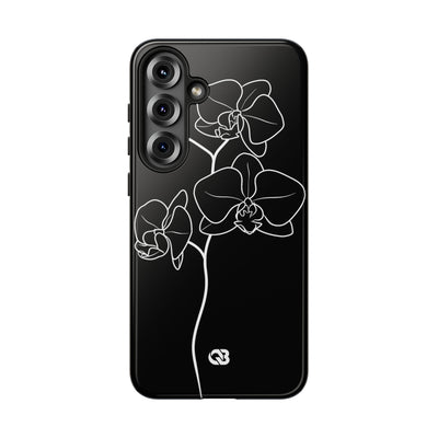 Black Tough Phone Case for Samsung - Noir Alabaster Orchid