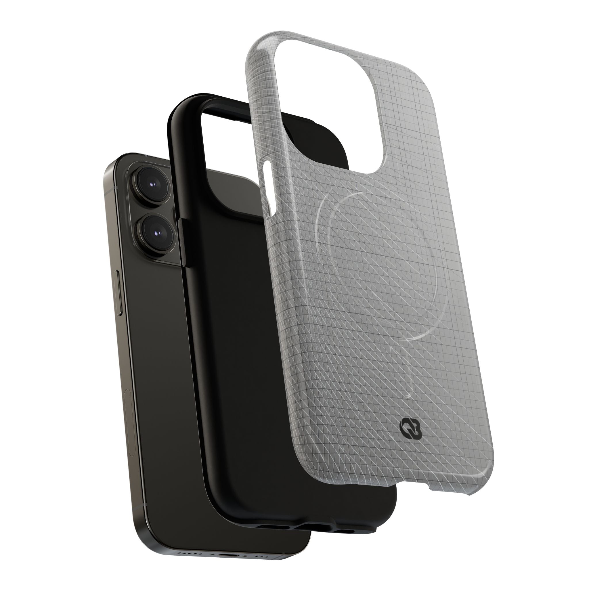 Grey Tough 2.0 Magsafe Phone Case for iPhone - Chrome Mesh Warp