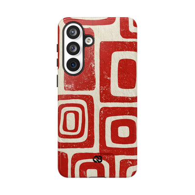 Vermilion Block Motif · Tough Phone Case for Samsung · Red