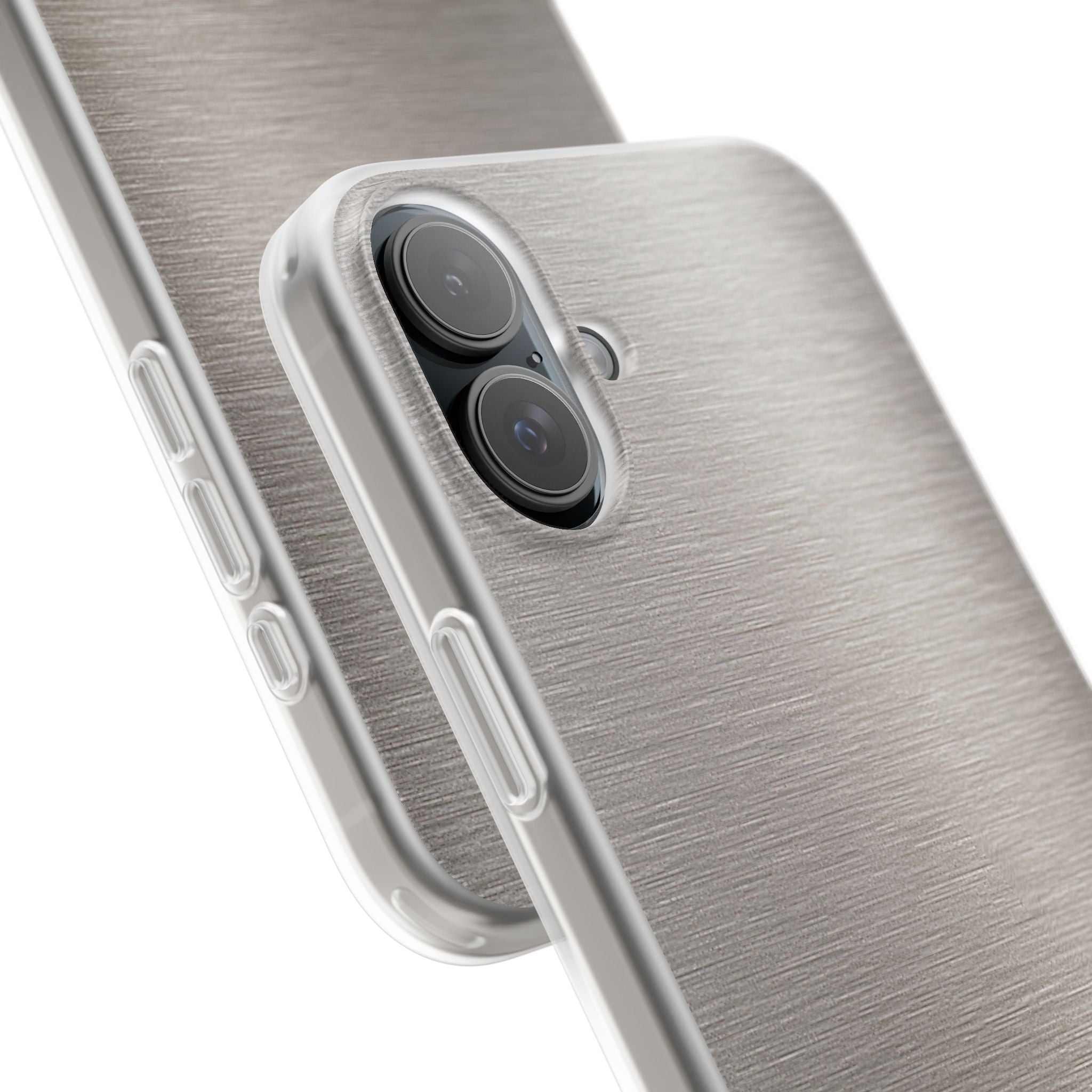 Grey Lite Phone Case for iPhone - Brushed Nickel Linen