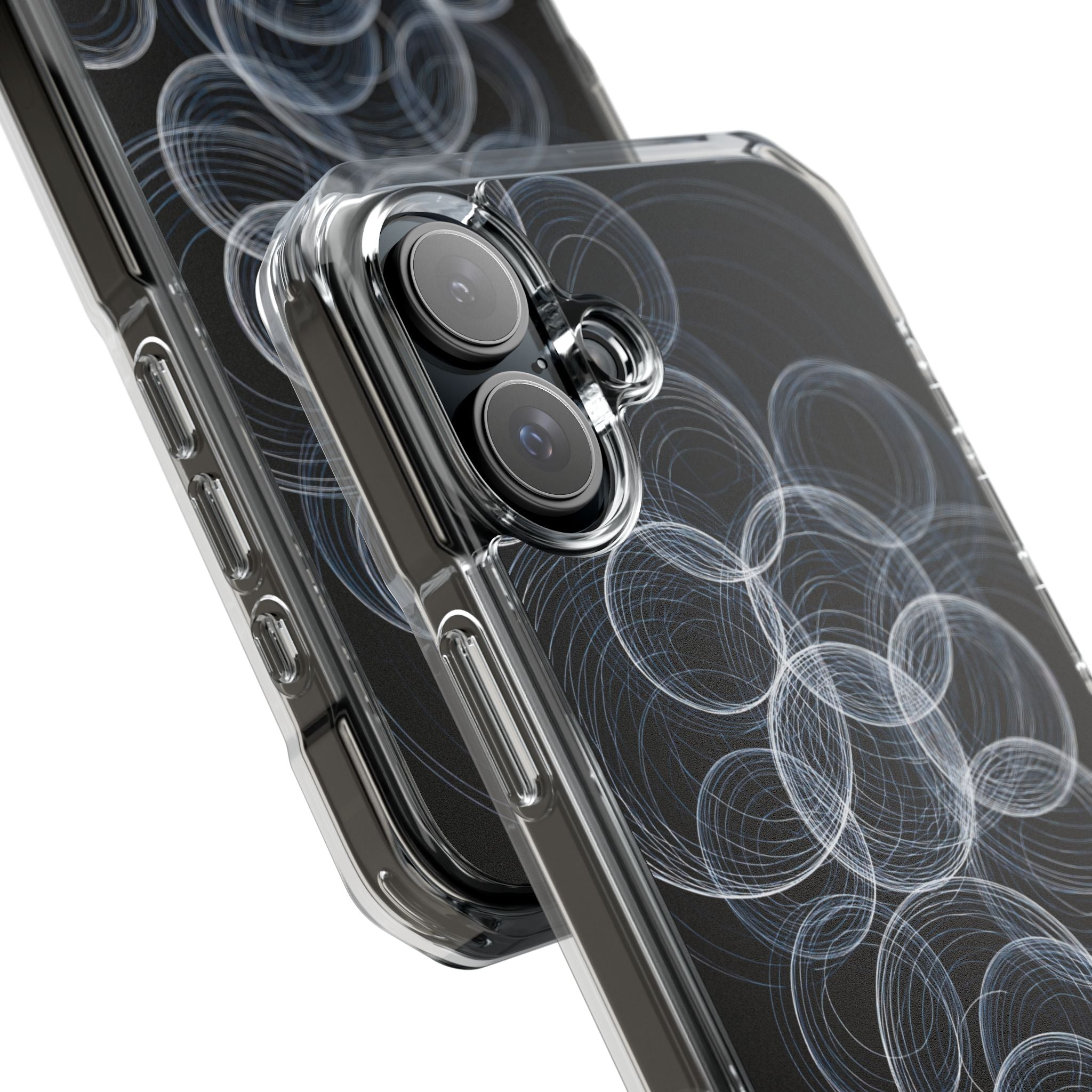 Black Impact MagSafe Phone Case for iPhone - Frosted Ring Matrix