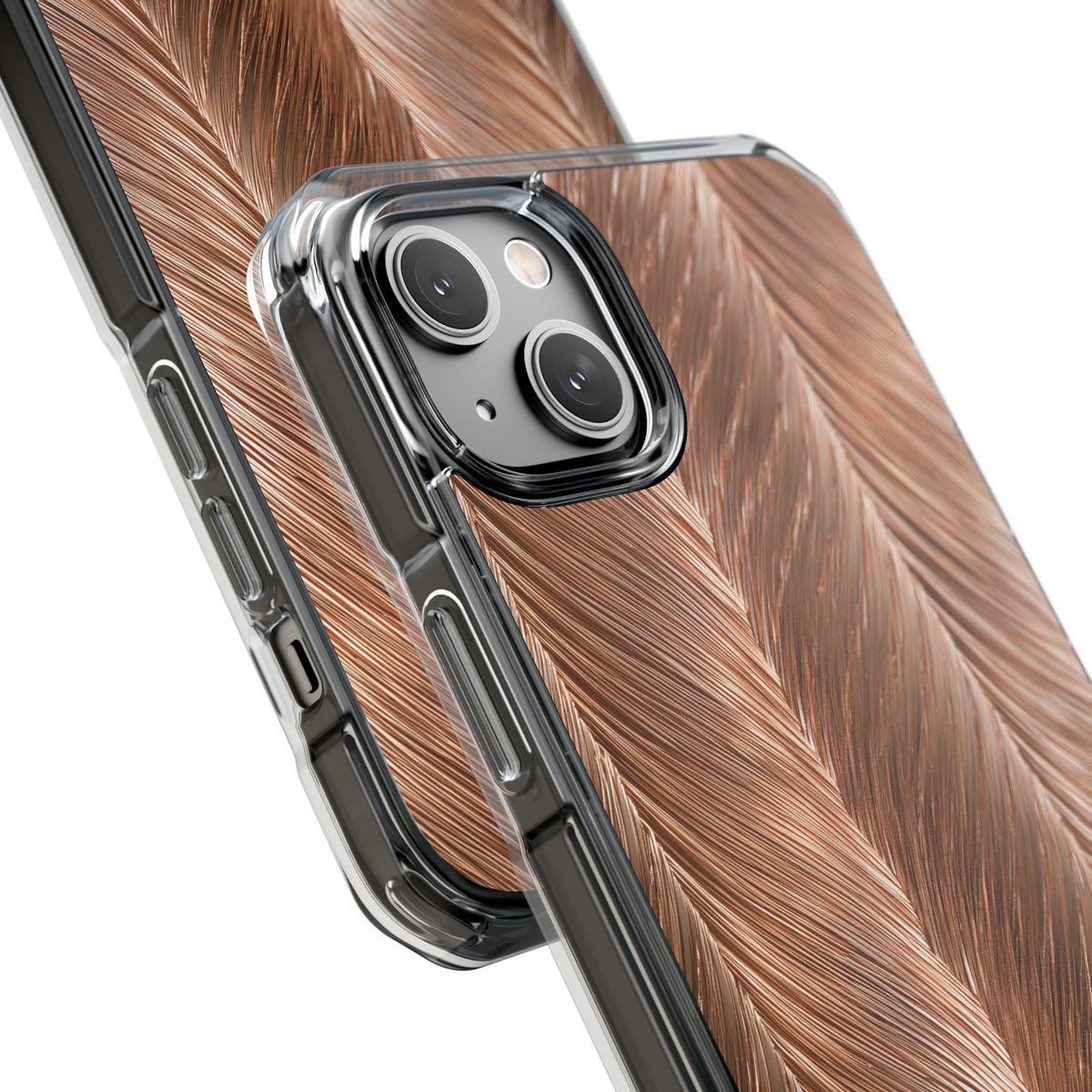 Rose Gold Weave · Clear Impact Magnetic Phone Case for iPhone · Brown