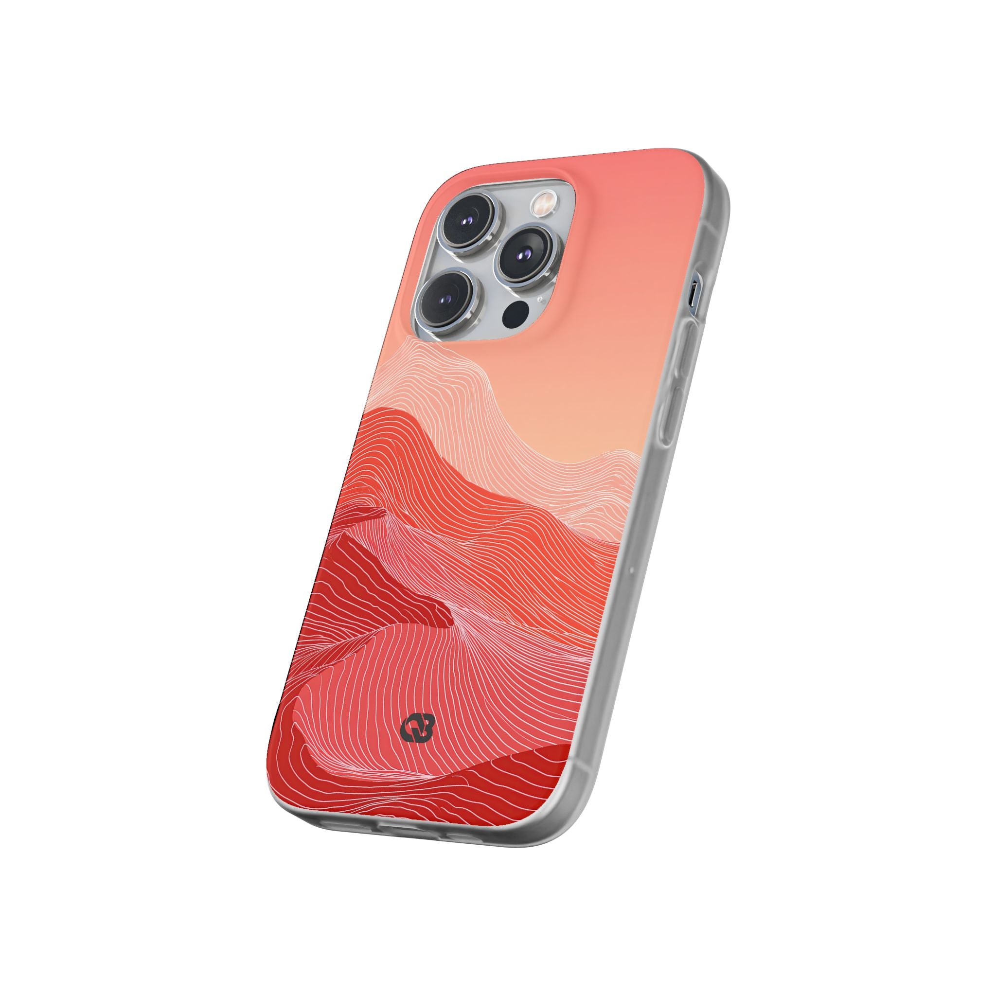 Red Lite Phone Case for iPhone - Crimson Ridge Contour