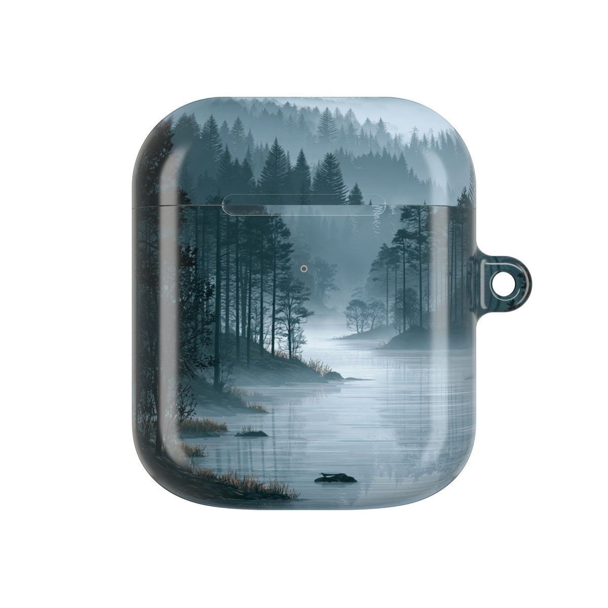 Silent Nordic Fjord · Hard Case for AirPods & AirPods Pro · Blue