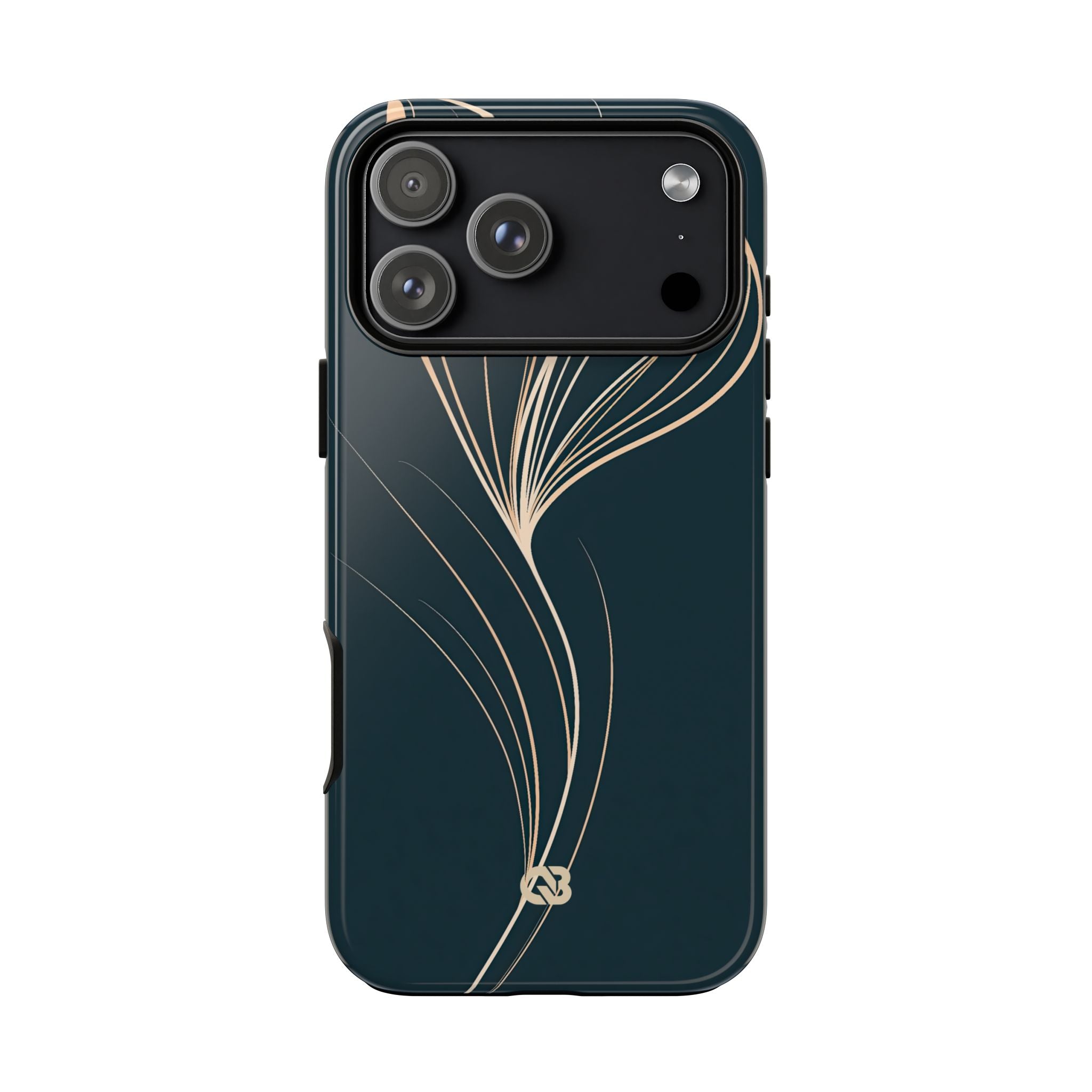 Teal Tough Phone Case for iPhone - Sandstone Silk Flora