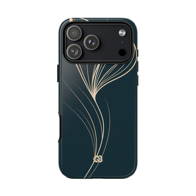 Teal Tough Phone Case for iPhone - Sandstone Silk Flora
