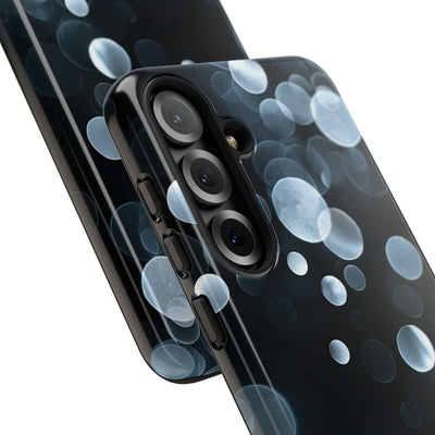 Black Tough Phone Case for Samsung - Silver Orbit Glow