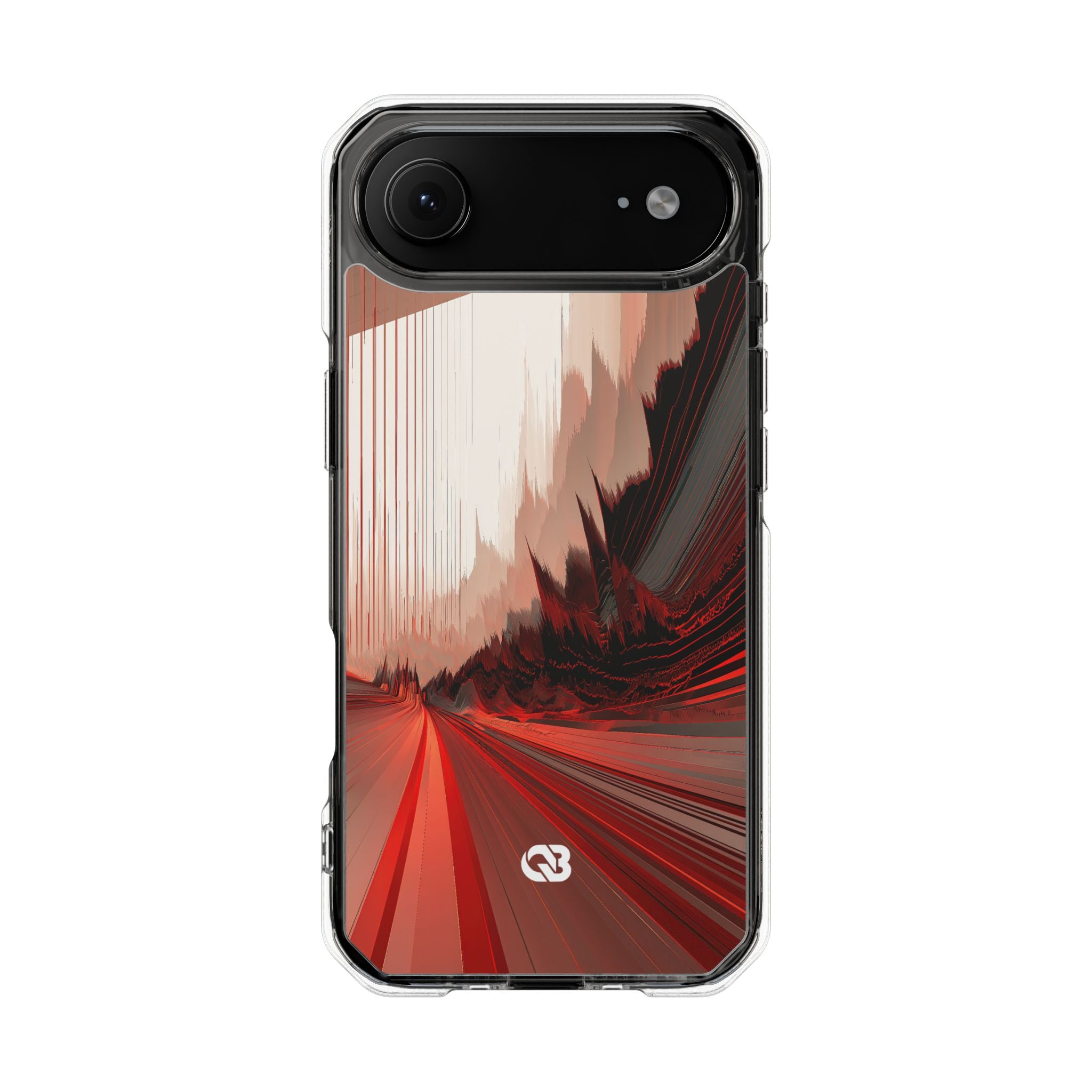 Red Impact MagSafe Phone Case for iPhone - Crimson Pulse Horizon