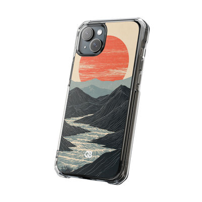 Crimson Ridge Horizon · Clear Impact Magnetic Phone Case for iPhone ·  Black
