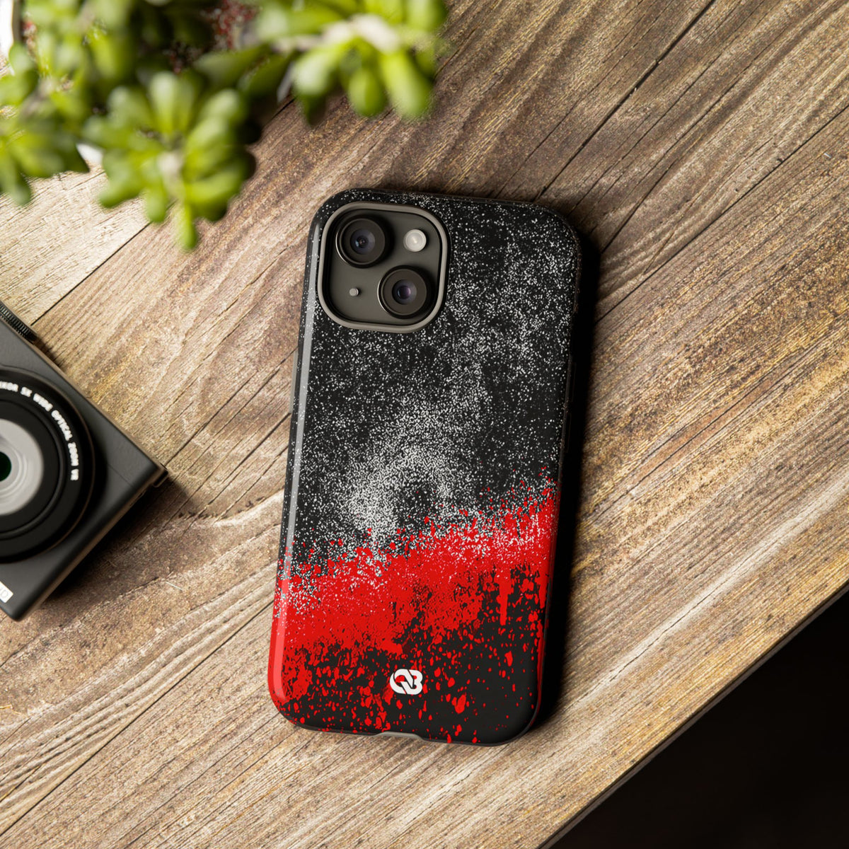 Crimson Noir Drip · Tough Phone Case for iPhone · Black