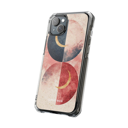 Golden Crescent Circles iPhone 15 Plus Cover - Impact