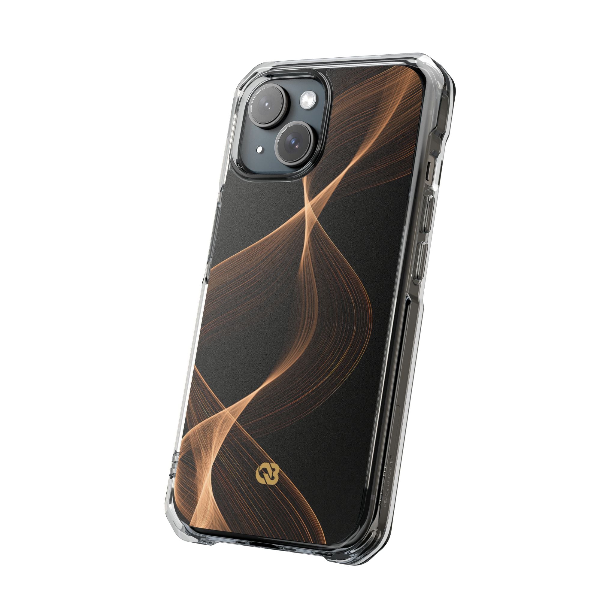 Brown Impact MagSafe Phone Case for iPhone - Copper Silk Wave