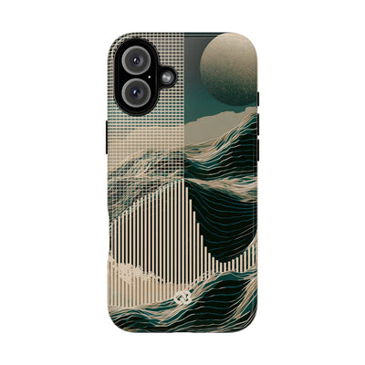 Green Tough Phone Case for iPhone - Lunar Moss Topography