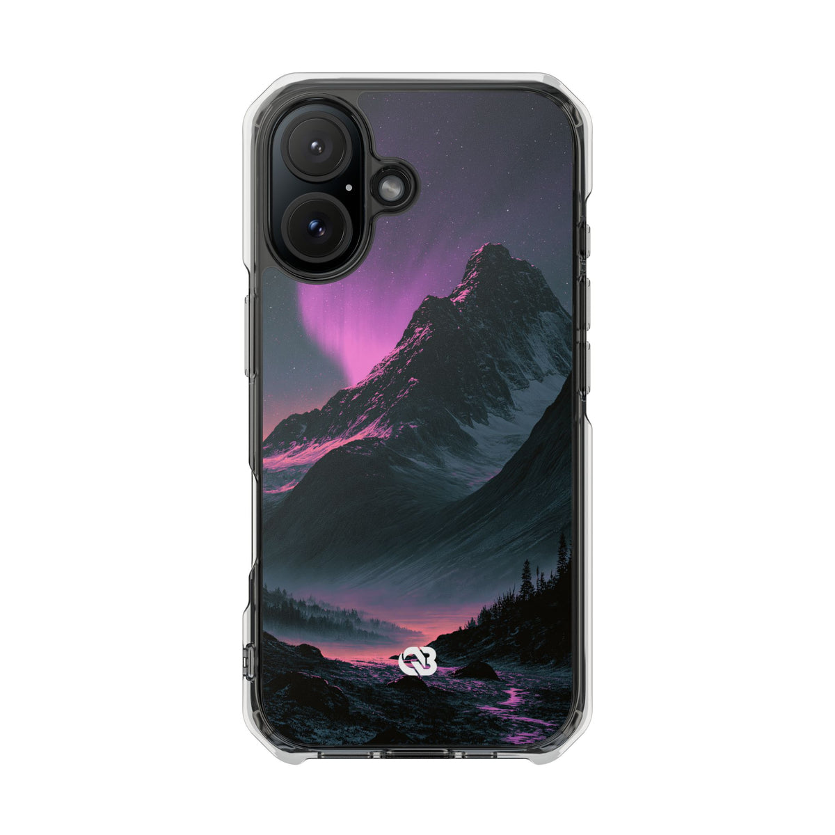 Arctic Aurora Summit · Clear Impact Magnetic Phone Case for iPhone · Black