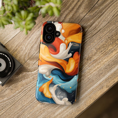 Flaming Swirls iPhone 16 Plus Case - Tough