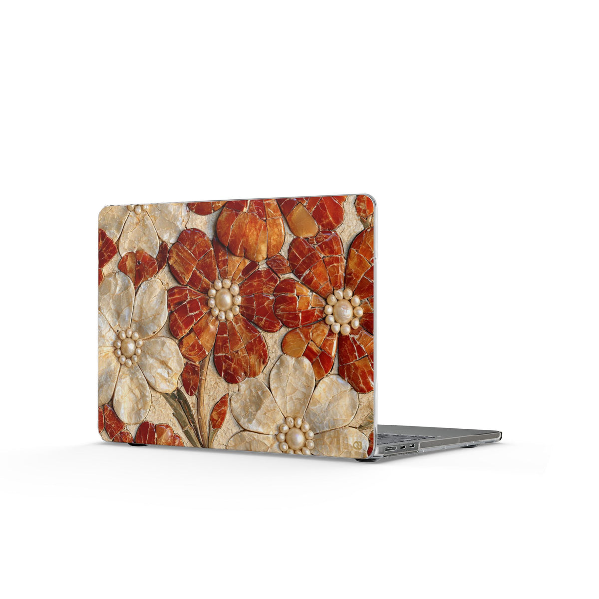 Carnelian Pearl Bloom · Clear Hard Case for MacBook · Orange