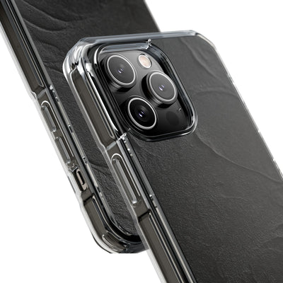 Obsidian Stucco Relief · Clear Impact Magnetic Phone Case for iPhone ·  Black