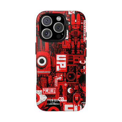 Neo Mecha Collage · Tough Phone Case for iPhone · Red