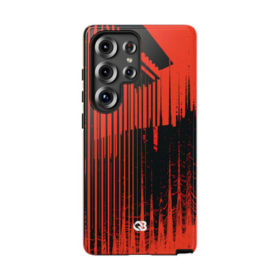 Red Tough Phone Case for Samsung - Crimson Brutalist Distortion