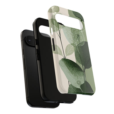 Green Tough Phone Case for Google Pixel - Sage Leaf Skeletals