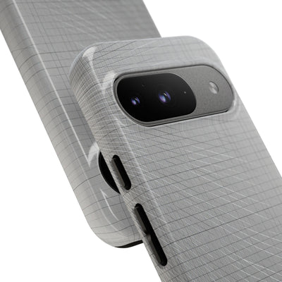 Grey Tough Phone Case for Google Pixel - Chrome Mesh Warp