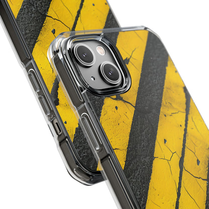 Yellow Stripe Distress iPhone 14 Plus Case - Impact