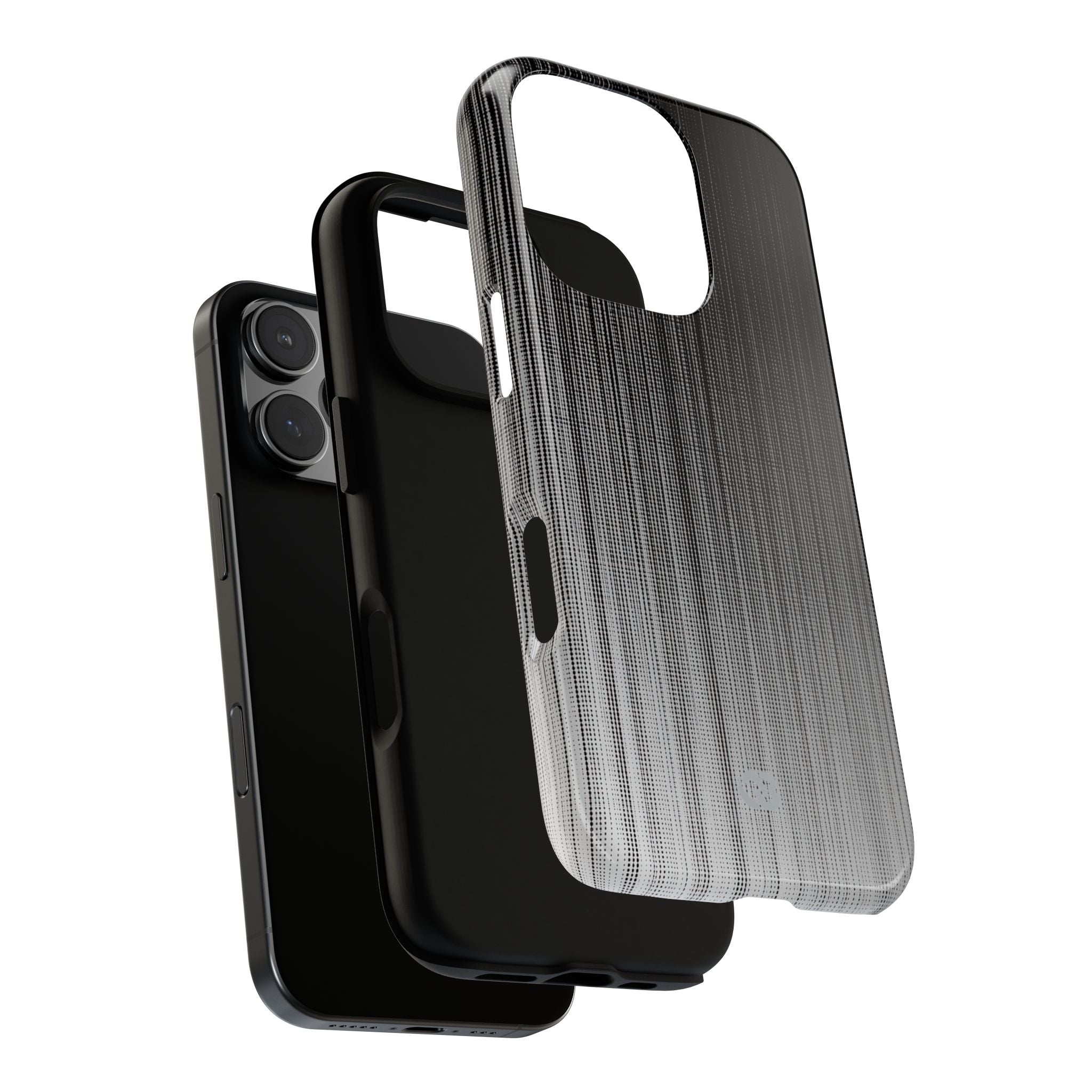 Grey Tough Phone Case for iPhone - Static Vertical Dither