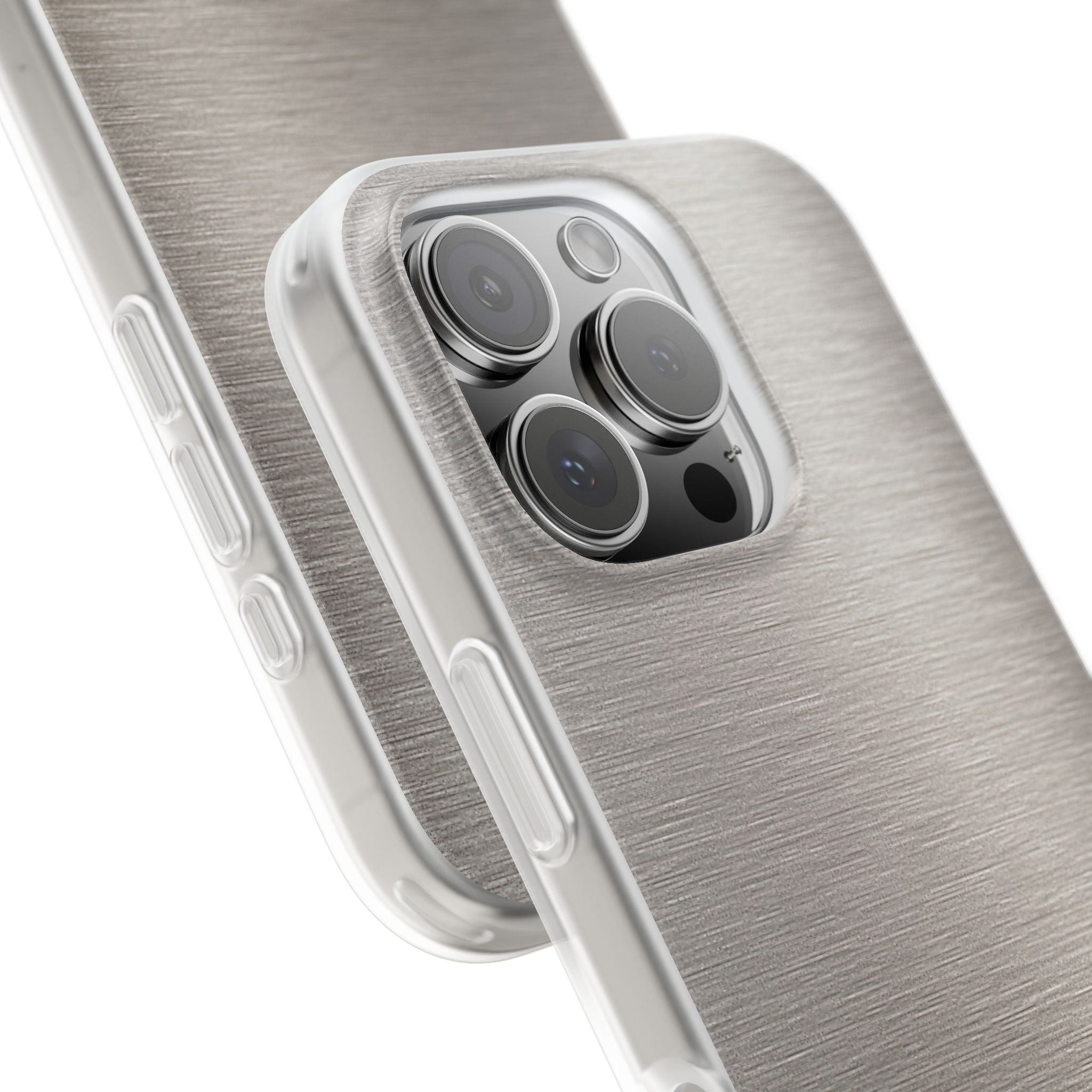 Grey Lite Phone Case for iPhone - Brushed Nickel Linen