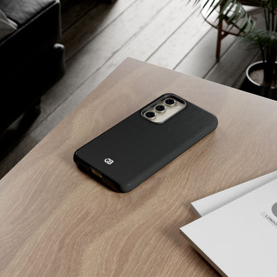 Black Tough Phone Case for Samsung - Brushed Obsidian Slate