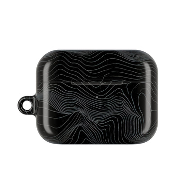Obsidian Contour Elevation · Hard Case for AirPods & AirPods Pro · Black