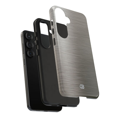 Grey Tough Phone Case for Samsung - Brushed Industrial Steel