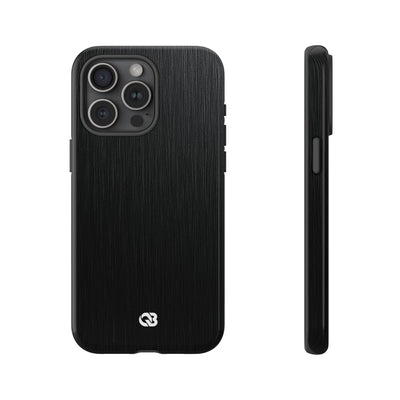 Black Tough Phone Case for iPhone - Brushed Obsidian Slate