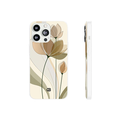 Translucent Petal Contour · Lite Phone Case for iPhone ·  Beige