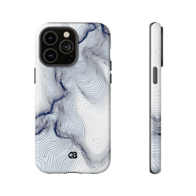 White Tough Phone Case for iPhone - Nordic Ridge Topo