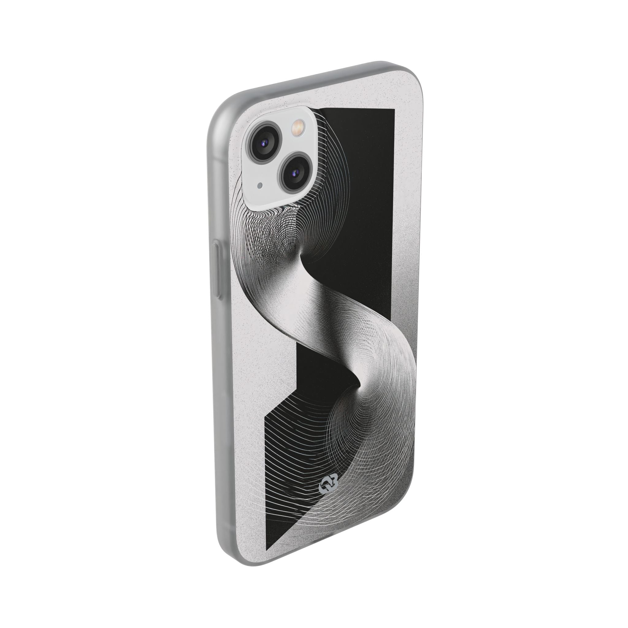 Grey Lite Phone Case for iPhone - Obsidian Moiré Wave