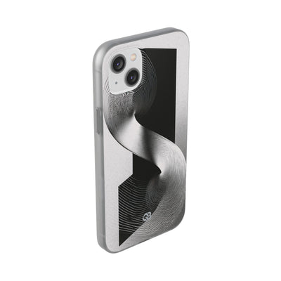 Grey Lite Phone Case for iPhone - Obsidian Moiré Wave