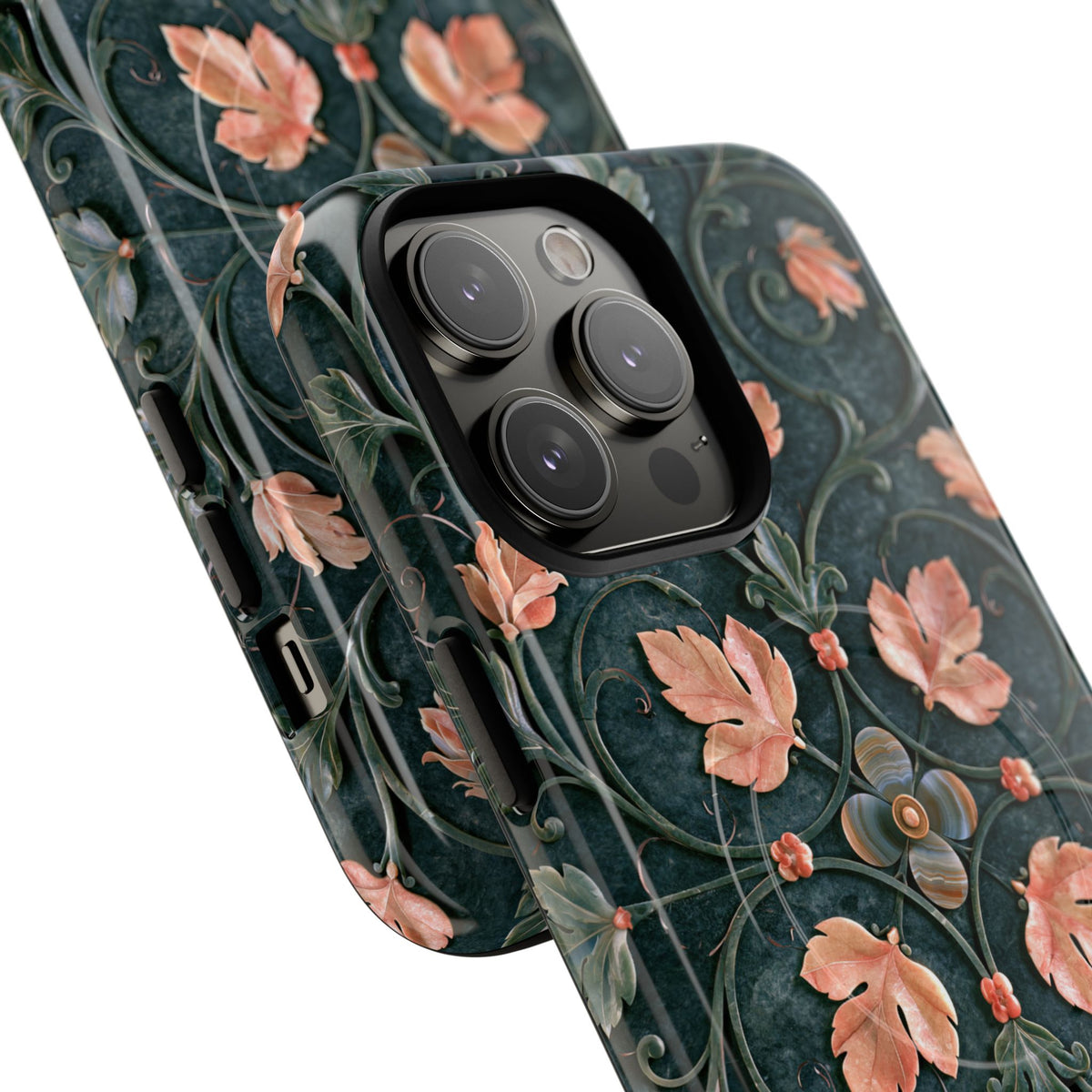 Florentine Rose Arabesque · Tough 2.0 Magnetic Phone Case for iPhone · Green