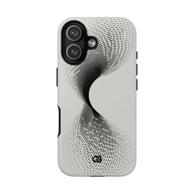 White Tough Phone Case for iPhone - Linear Torsion Grid