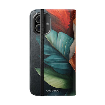 Tropical Ember Leaves - iPhone 16 Plus Case - Wallet