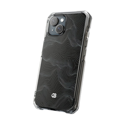 Obsidian Contour Elevation · Clear Impact Magnetic Phone Case for iPhone · Black