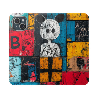 White Orb Graffiti - iPhone 15 Plus Case - Wallet